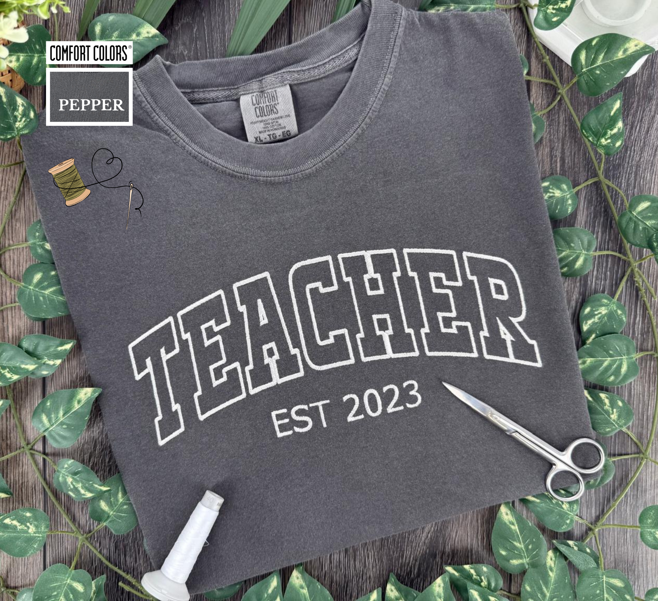 Comfort Colors Custom Varsity Text Sweatshirt