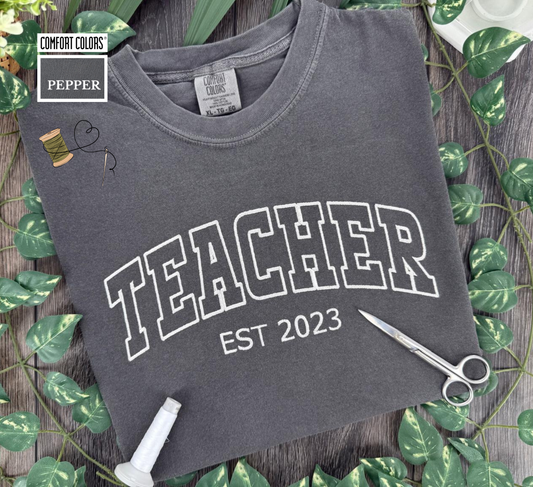 Comfort Colors Custom Varsity Text Tshirt