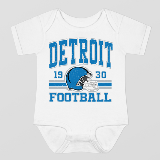 Vintage Style Detroit Football Baby Bodysuit