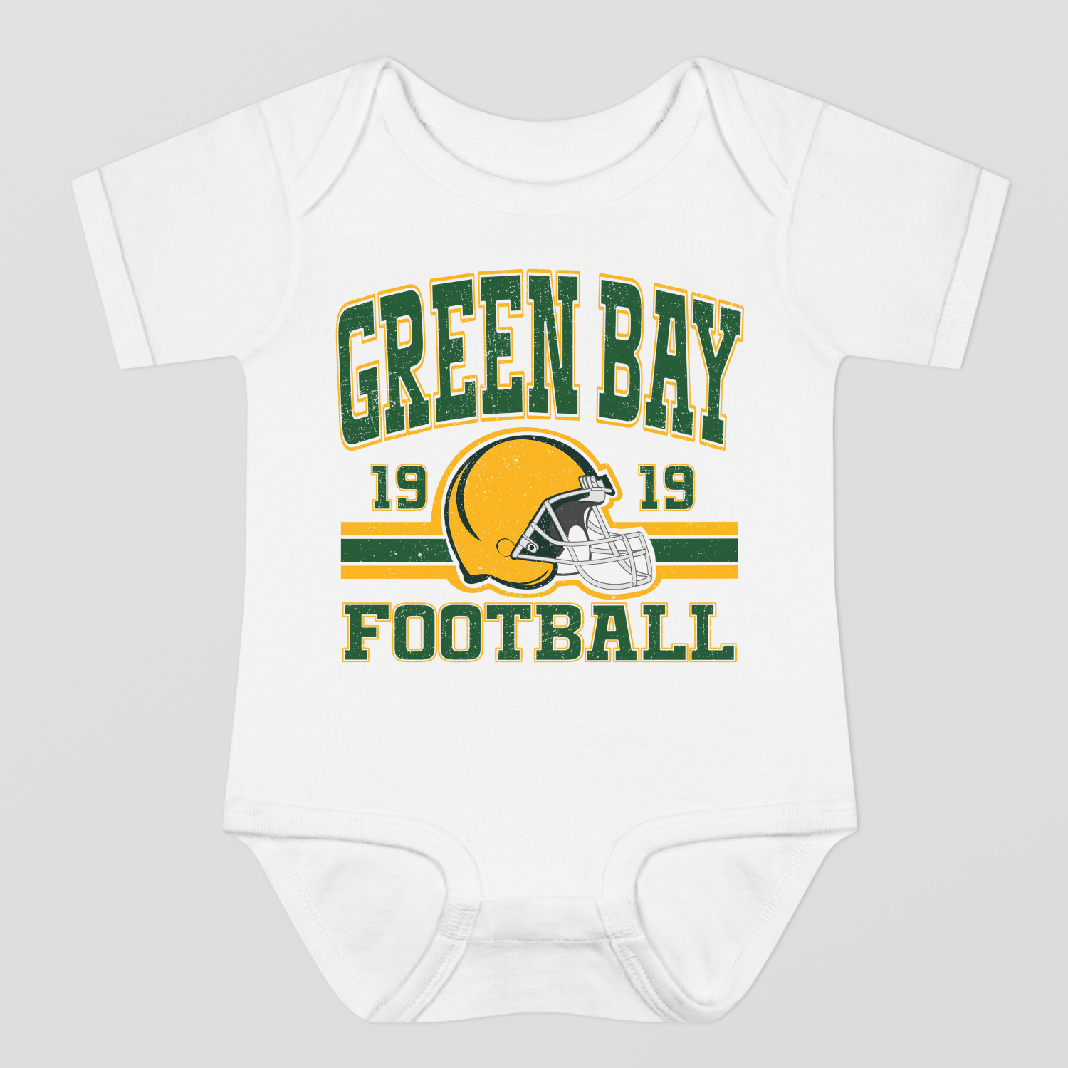 Vintage Style Green Bay Football Baby Bodysuit