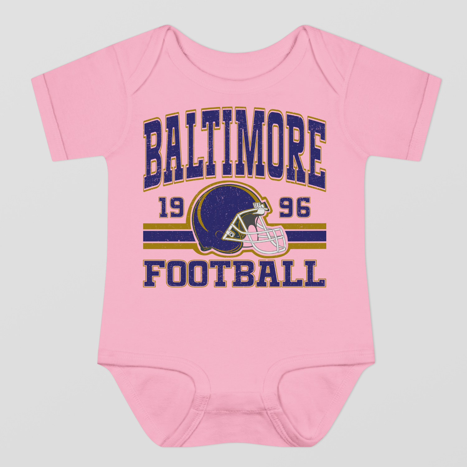 Vintage Style Baltimore Football Baby Bodysuit