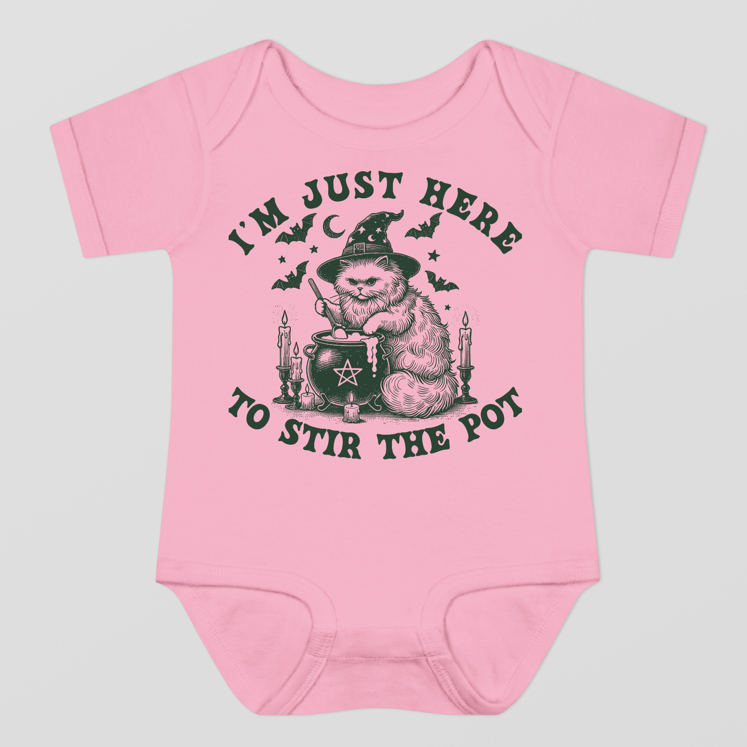 I Am Just Here To Stir The Pot Halloween Baby Bodysuit