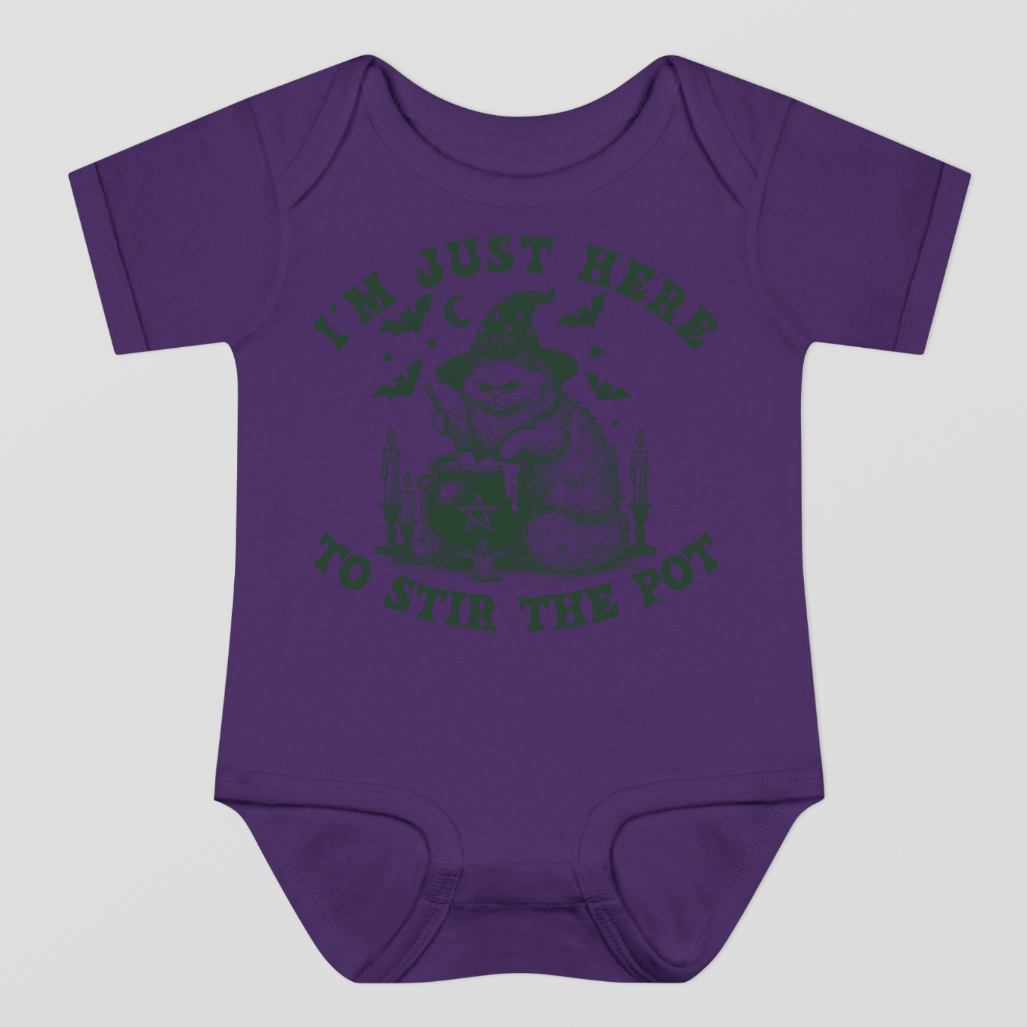 I Am Just Here To Stir The Pot Halloween Baby Bodysuit