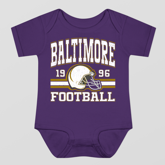 Vintage Style Baltimore Football Baby Bodysuit