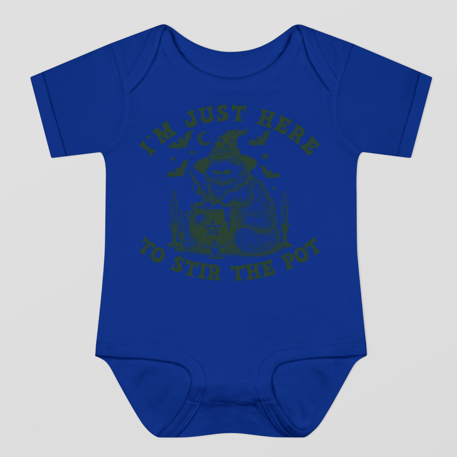 I Am Just Here To Stir The Pot Halloween Baby Bodysuit