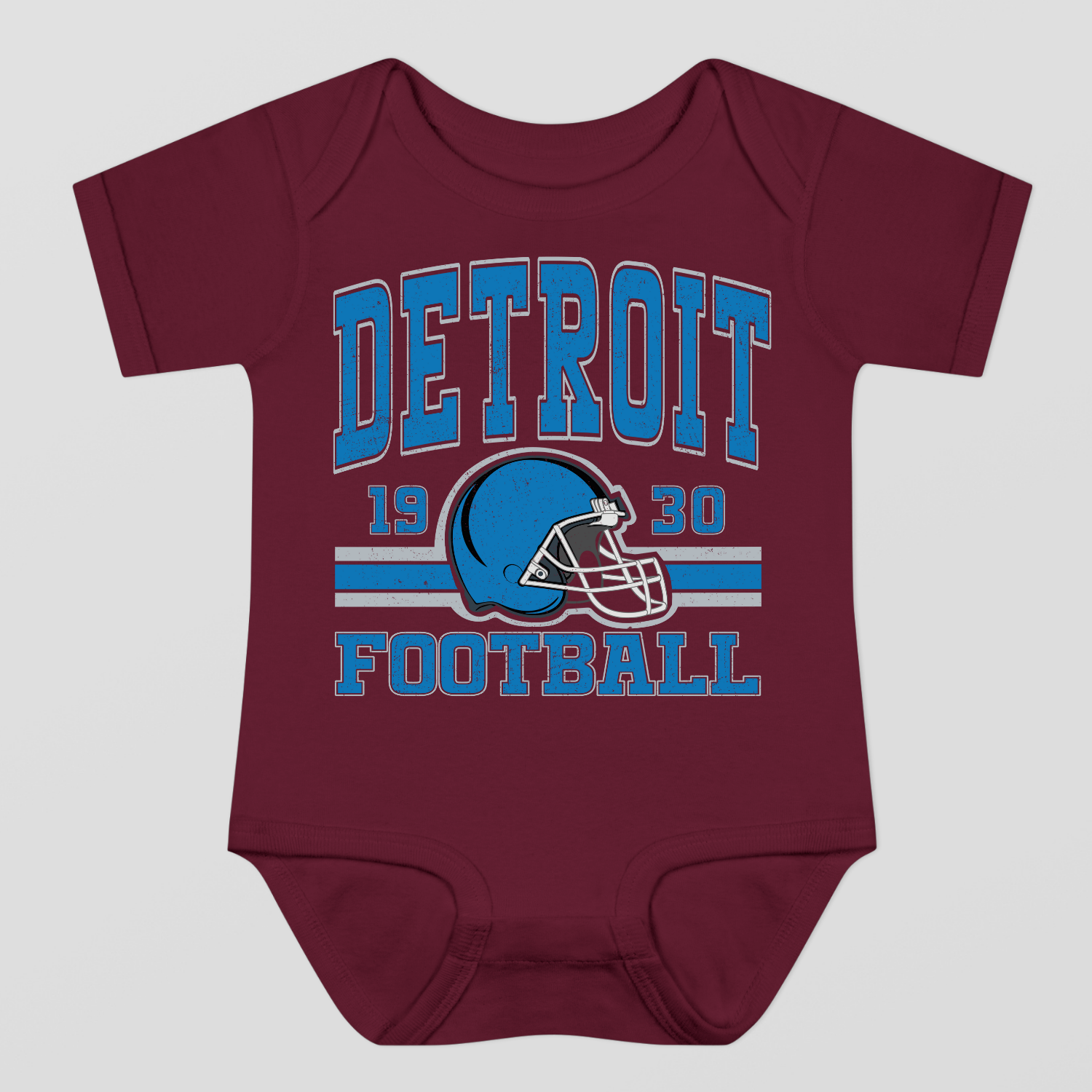 Vintage Style Detroit Football Baby Bodysuit