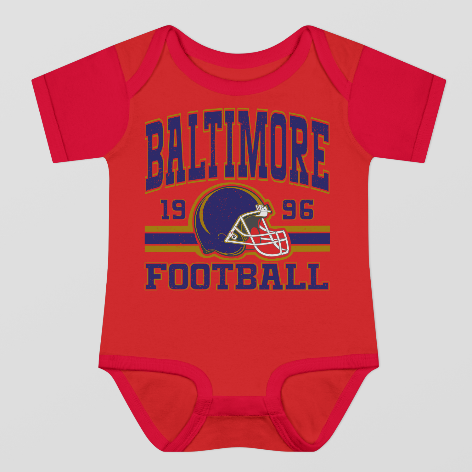Vintage Style Baltimore Football Baby Bodysuit