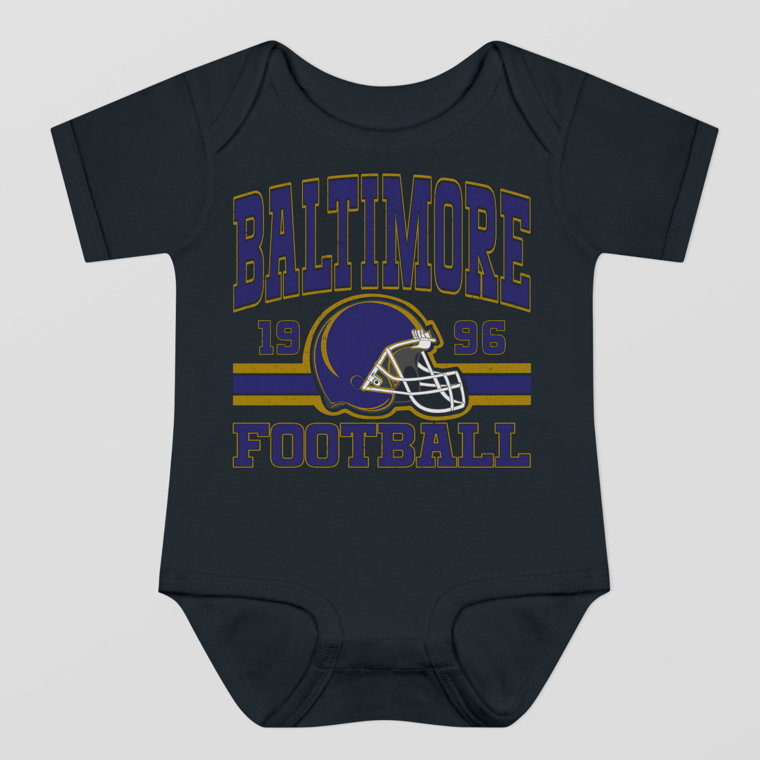 Vintage Style Baltimore Football Baby Bodysuit