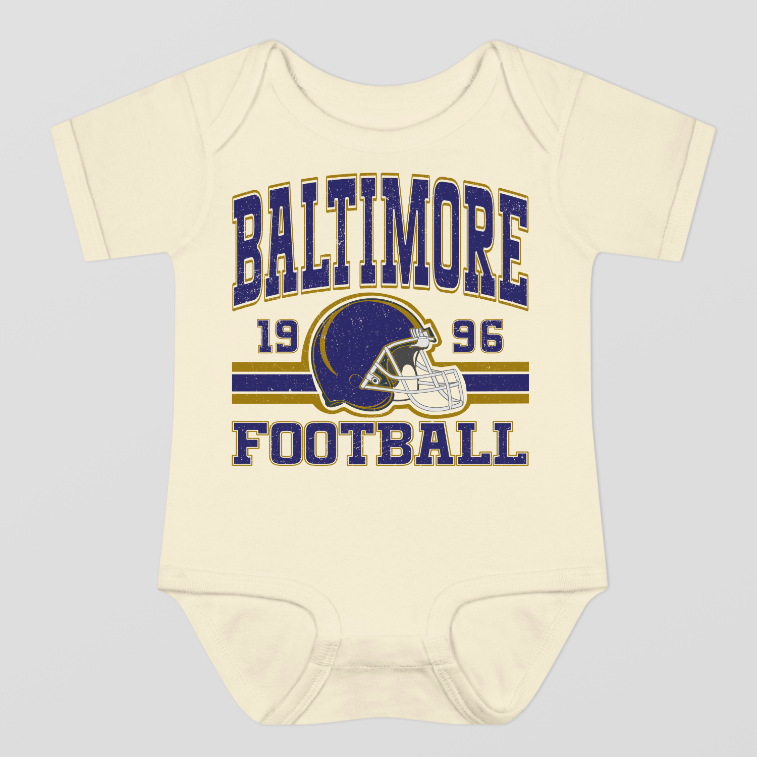 Vintage Style Baltimore Football Baby Bodysuit