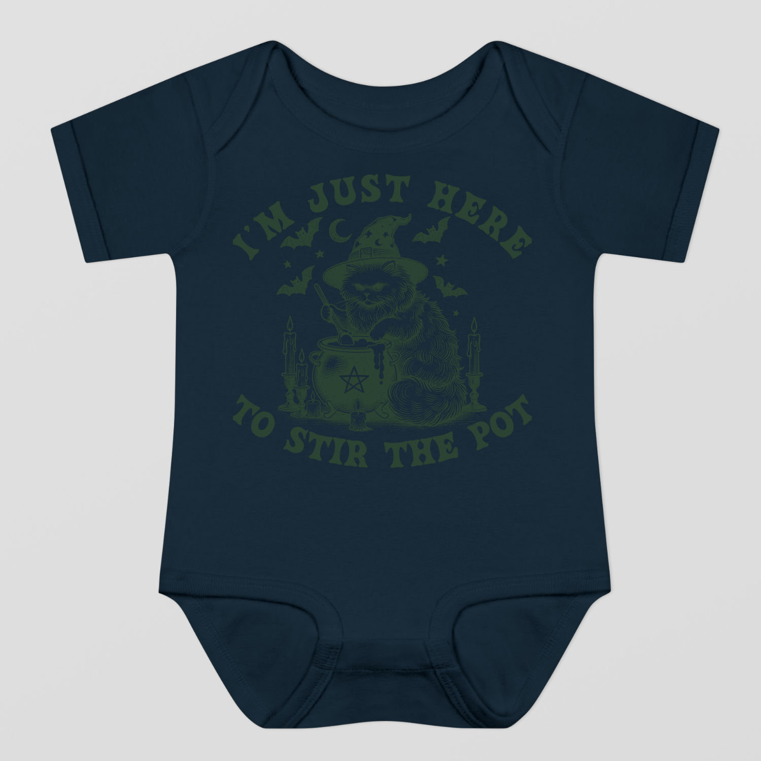 I Am Just Here To Stir The Pot Halloween Baby Bodysuit