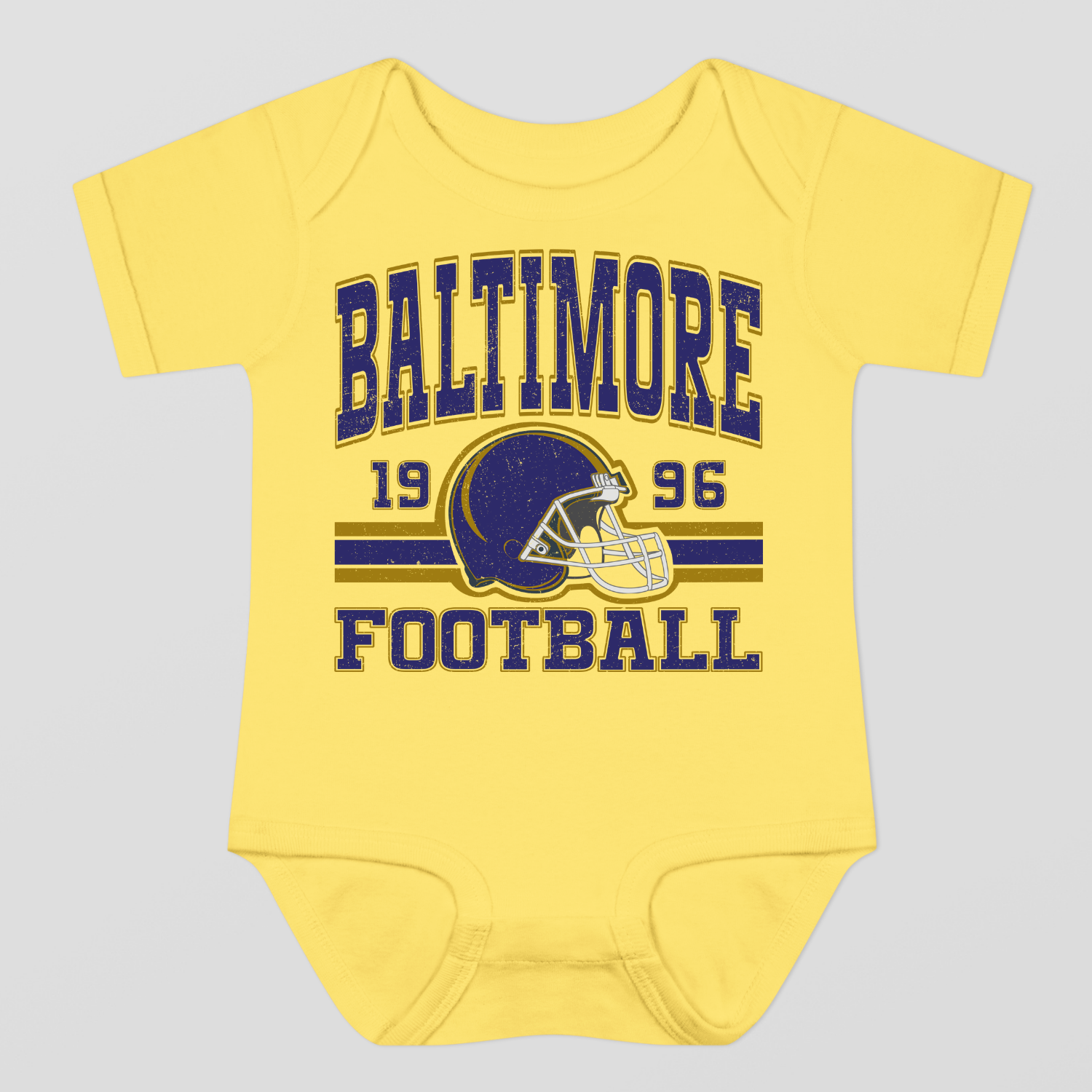 Vintage Style Baltimore Football Baby Bodysuit