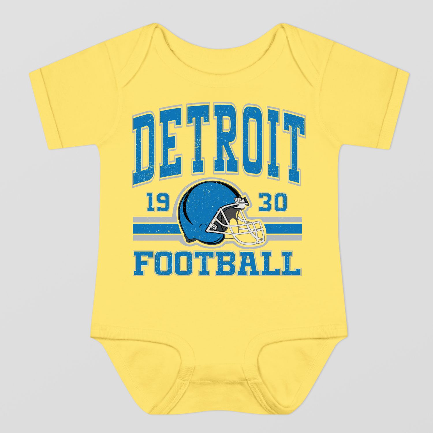 Vintage Style Detroit Football Baby Bodysuit