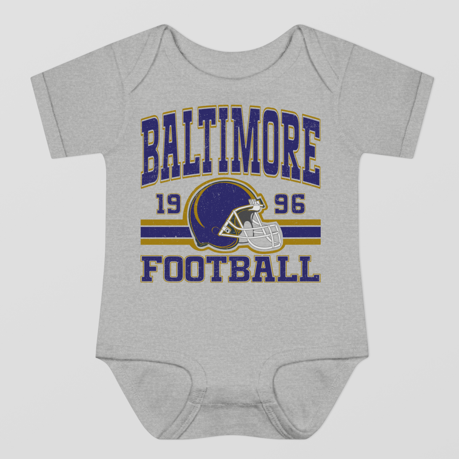 Vintage Style Baltimore Football Baby Bodysuit