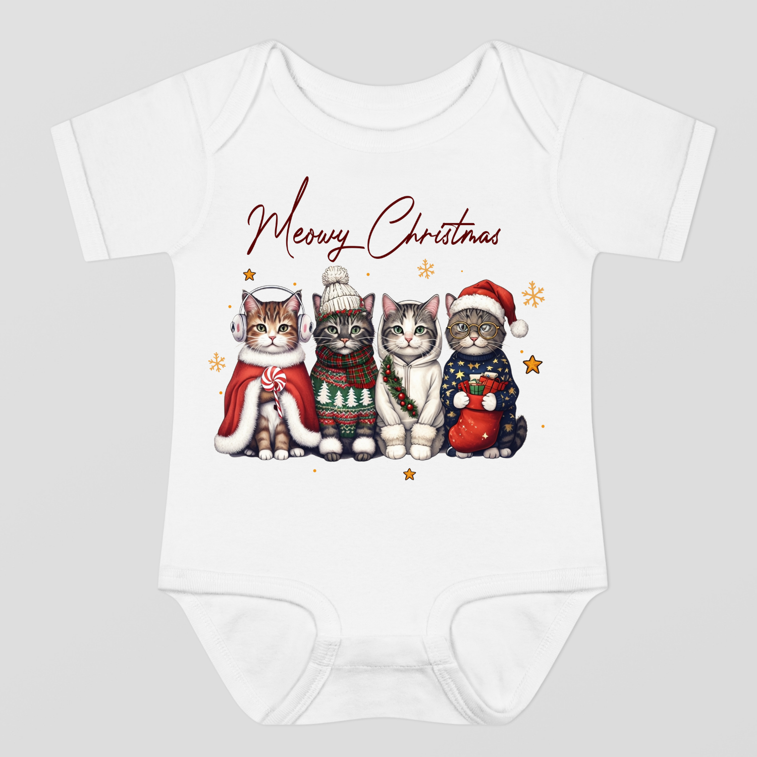 Meowy Christmas Baby Bodysuit