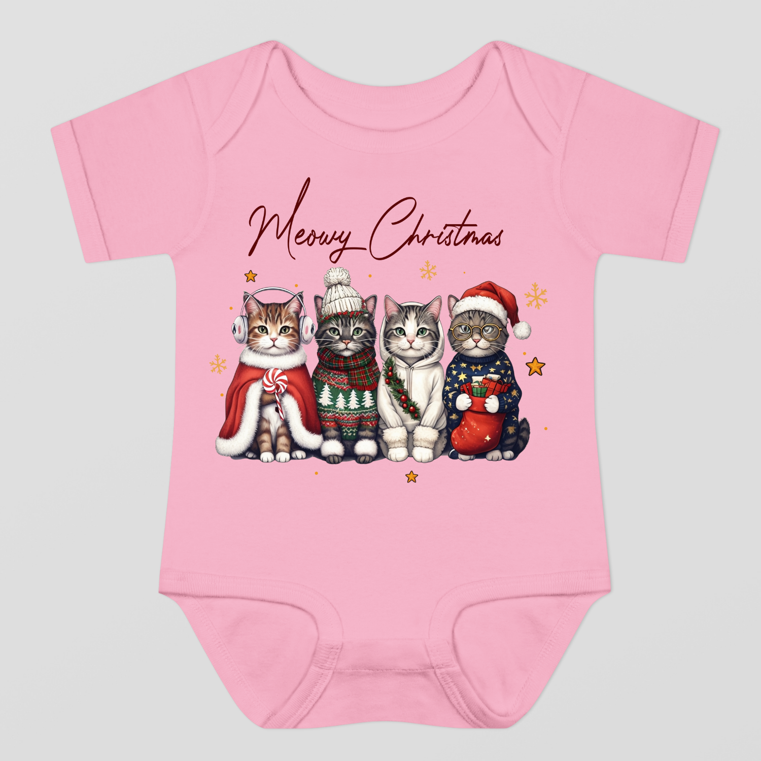 Meowy Christmas Baby Bodysuit