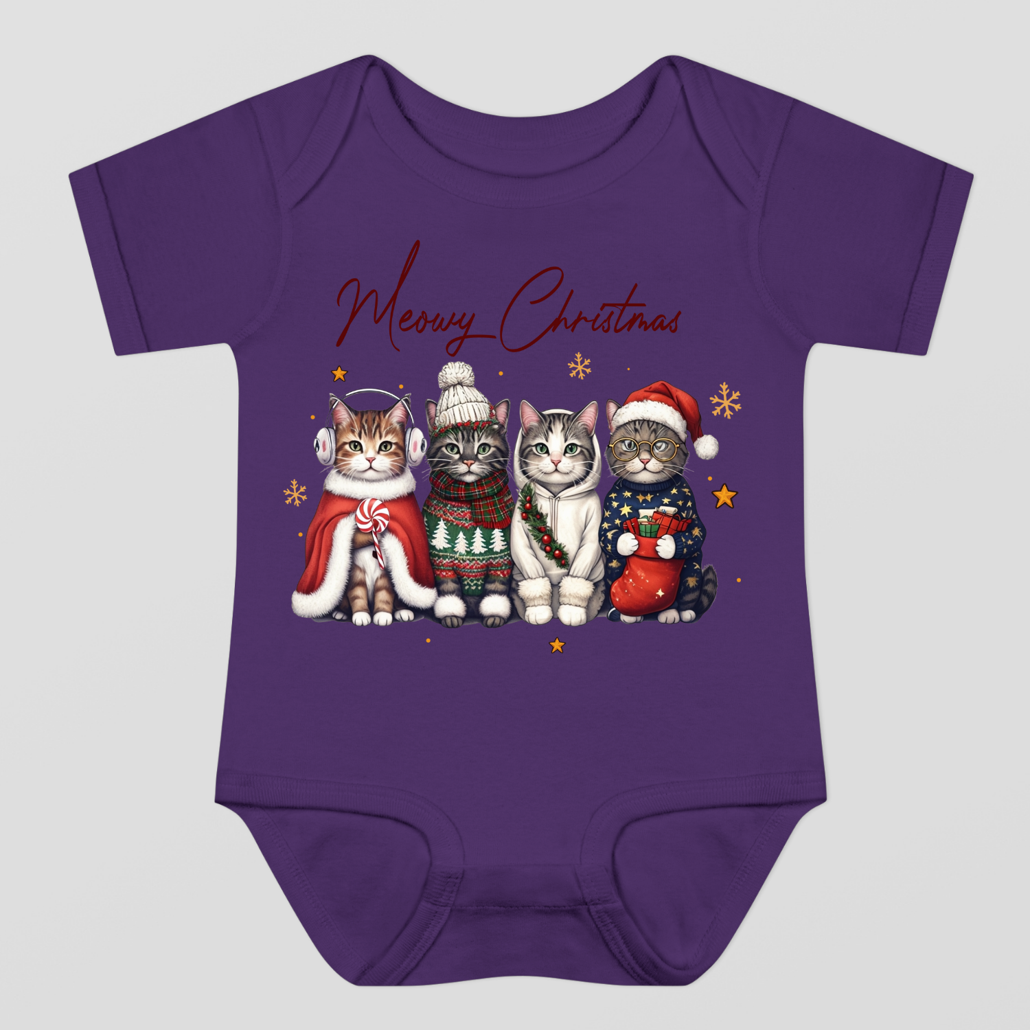 Meowy Christmas Baby Bodysuit