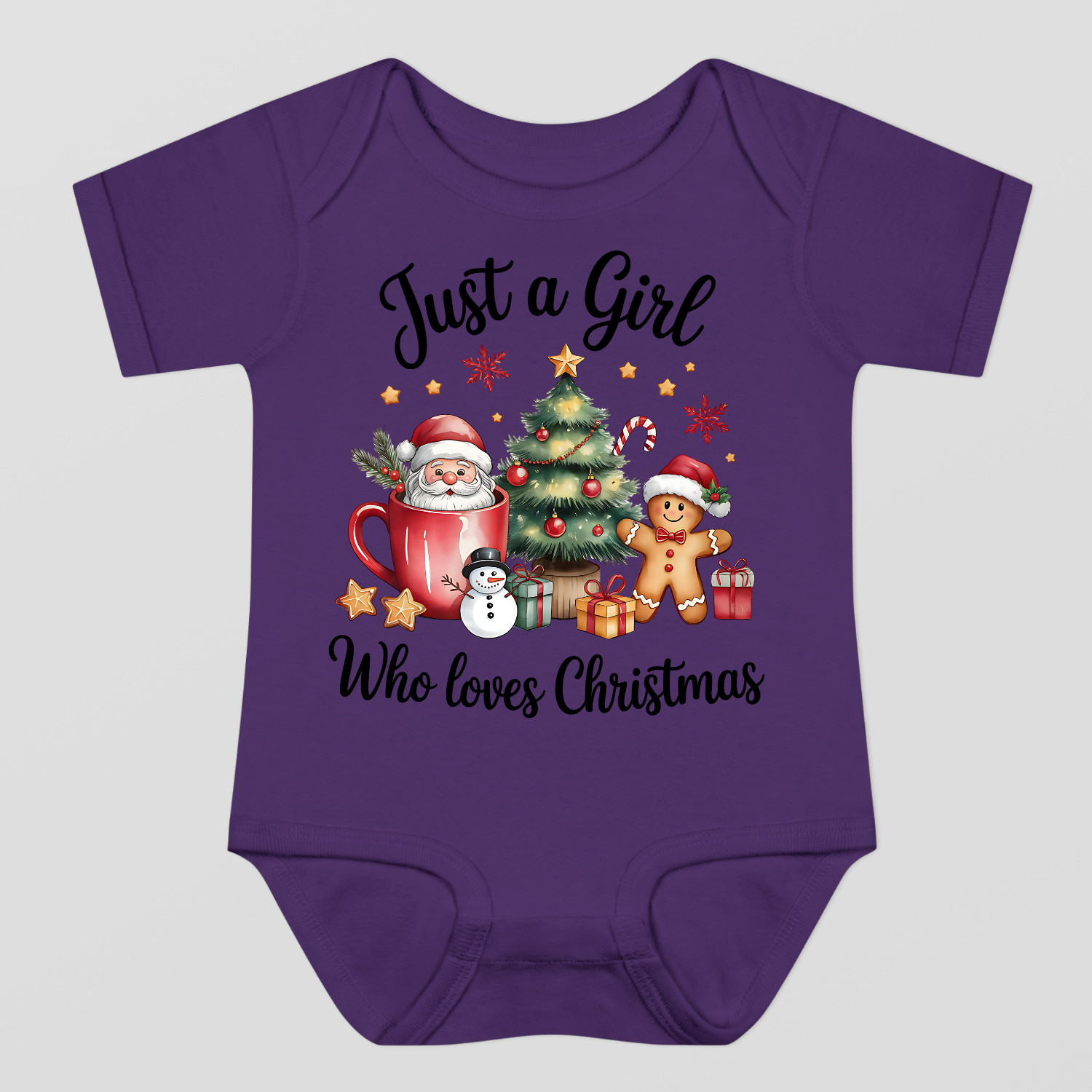 Just A Girl Who Loves Christmas Baby Bodysuit