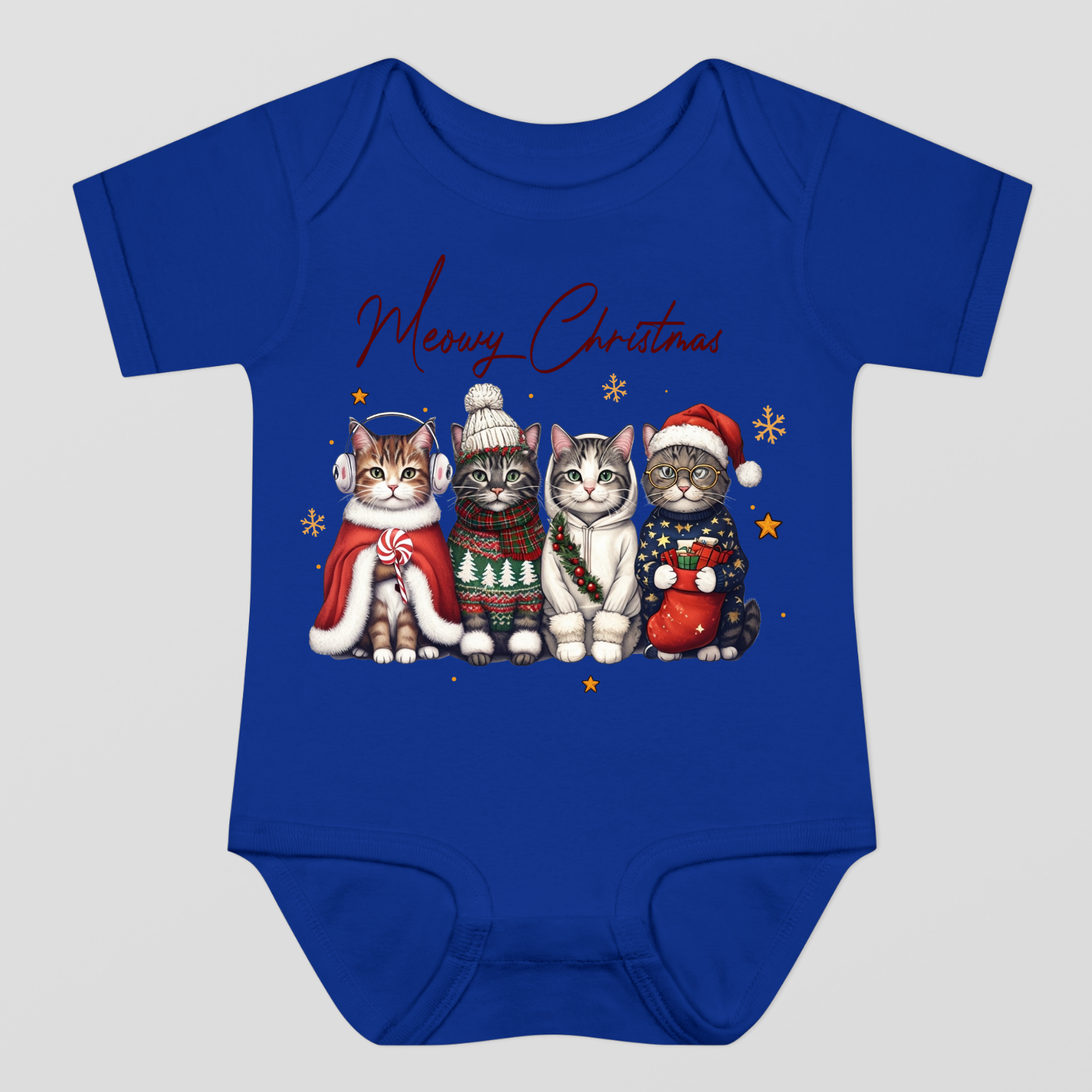 Meowy Christmas Baby Bodysuit