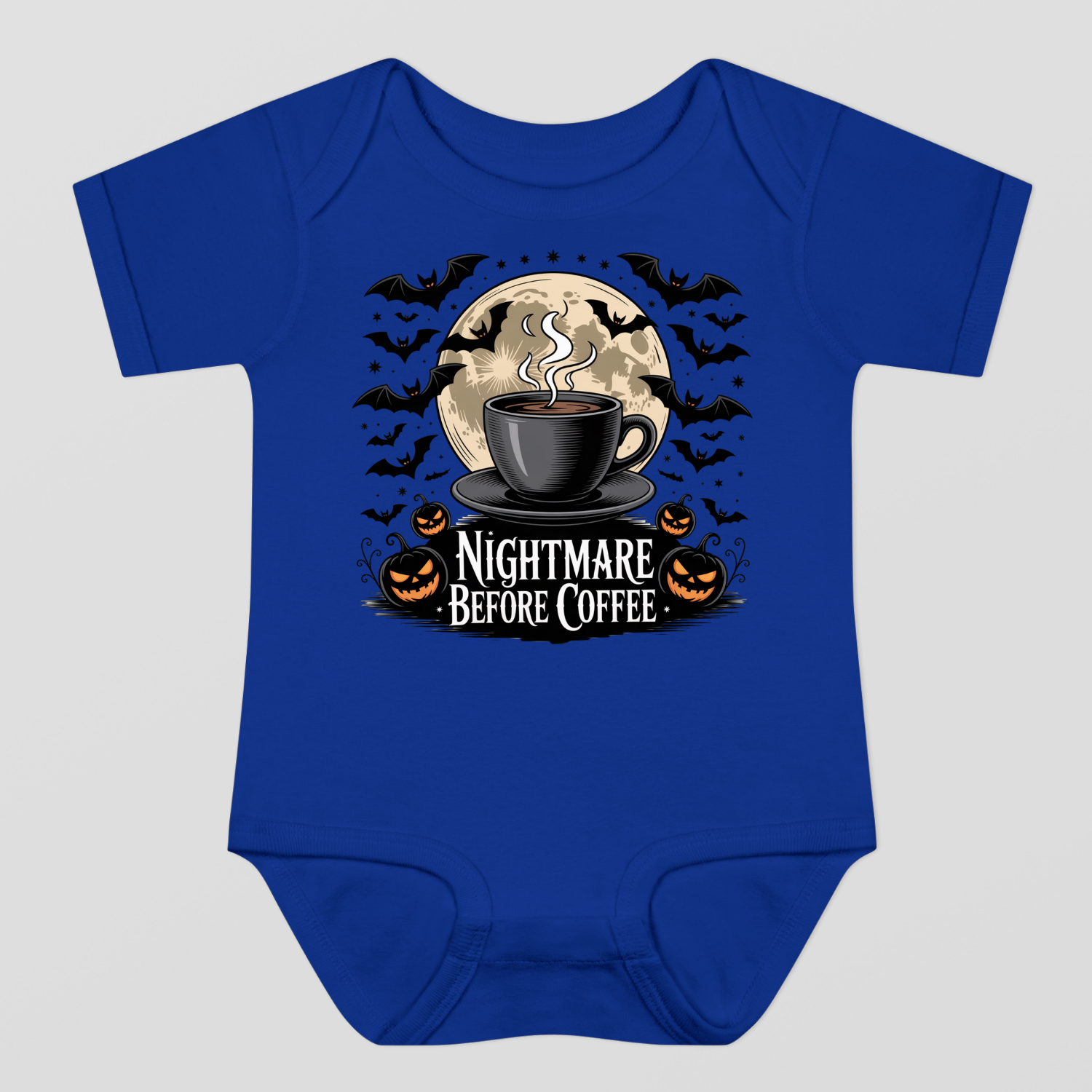 Nightmare Before Coffe Halloween Baby Bodysuit