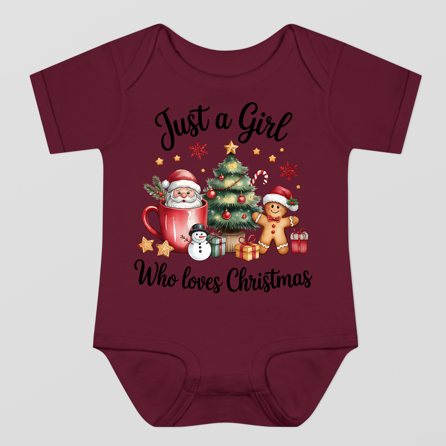 Just A Girl Who Loves Christmas Baby Bodysuit