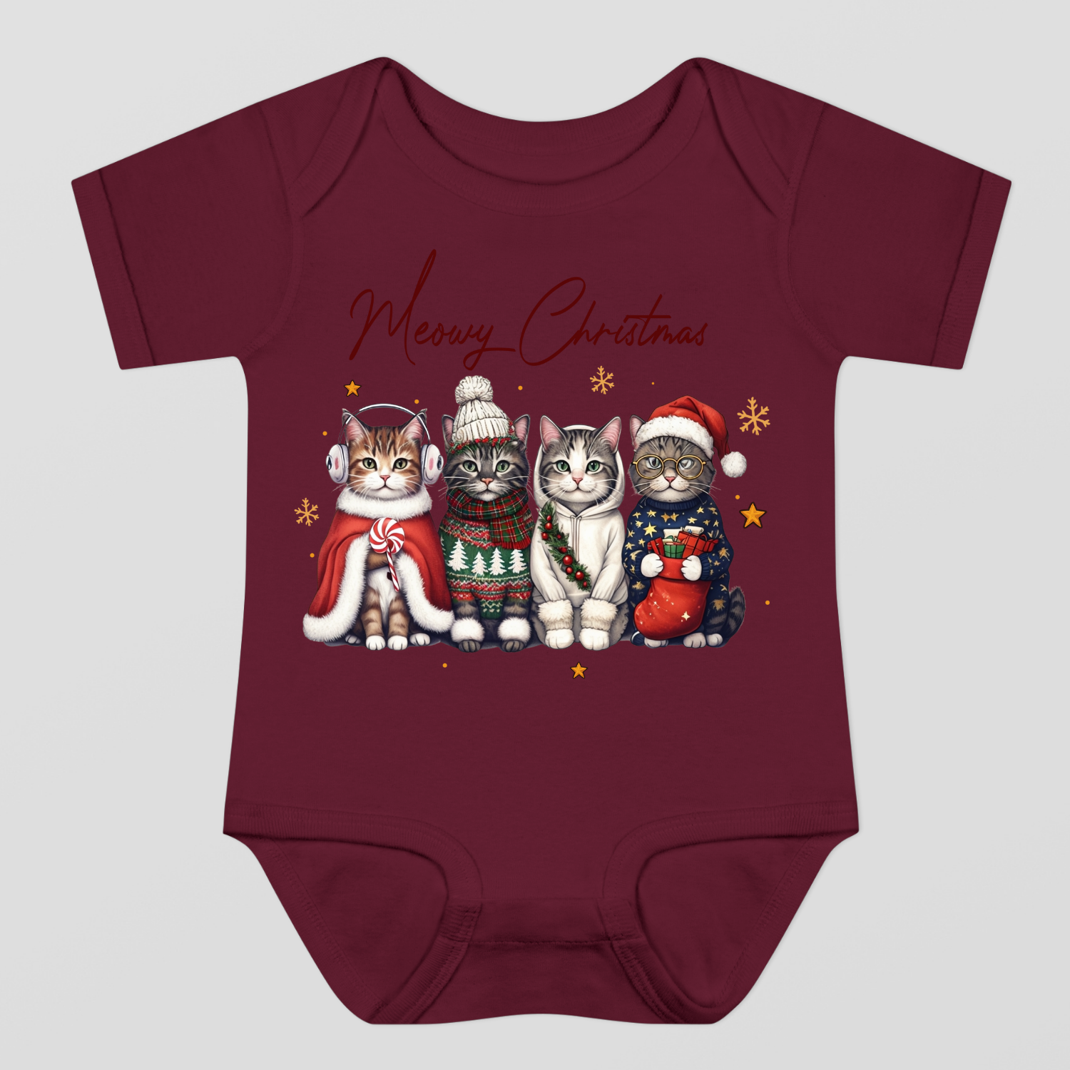 Meowy Christmas Baby Bodysuit