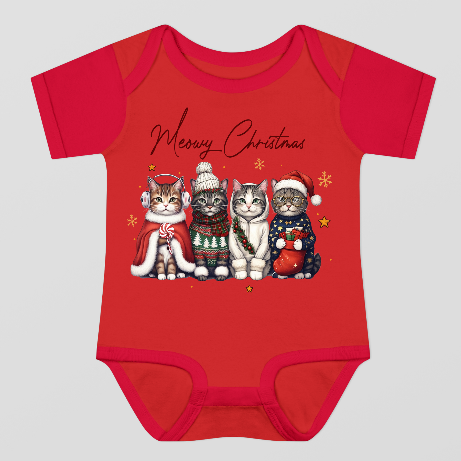 Meowy Christmas Baby Bodysuit