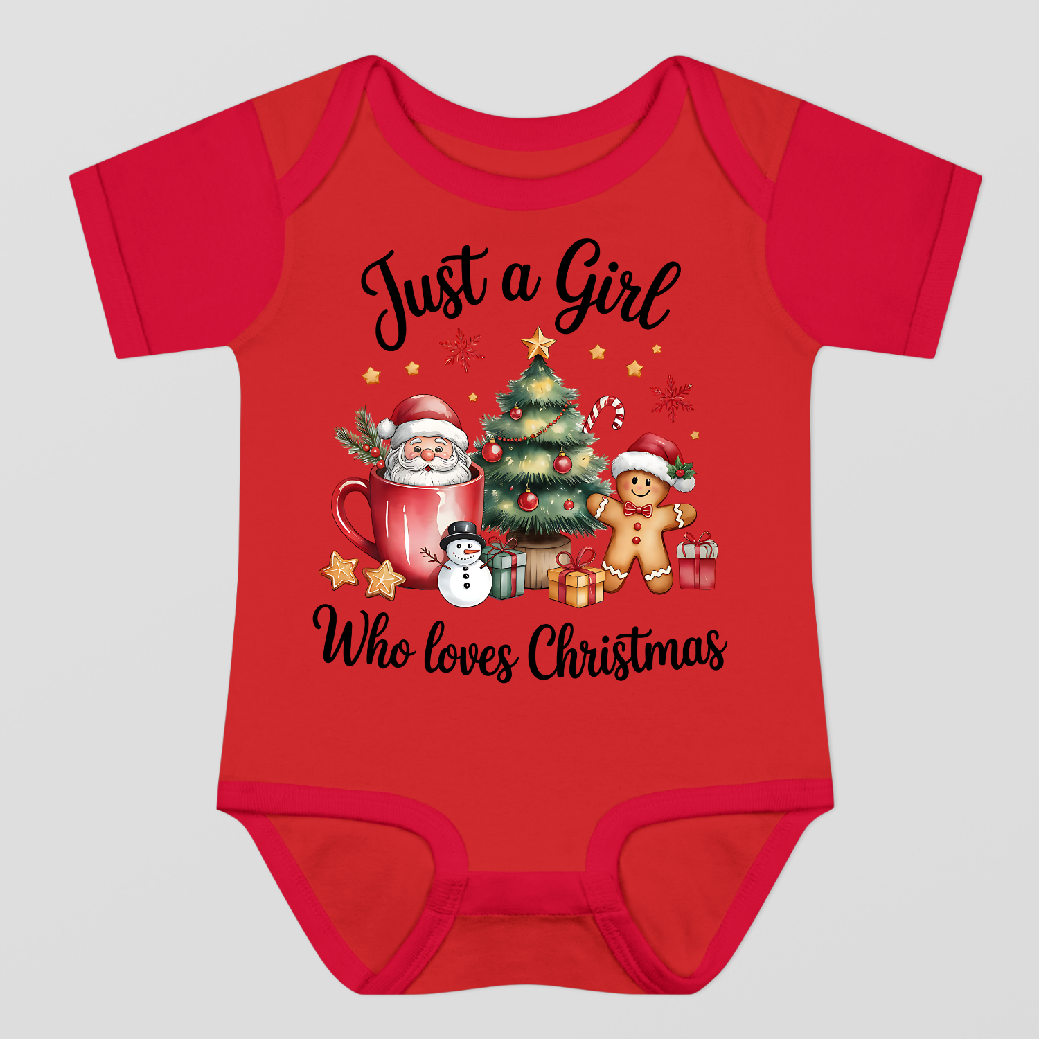 Just A Girl Who Loves Christmas Baby Bodysuit