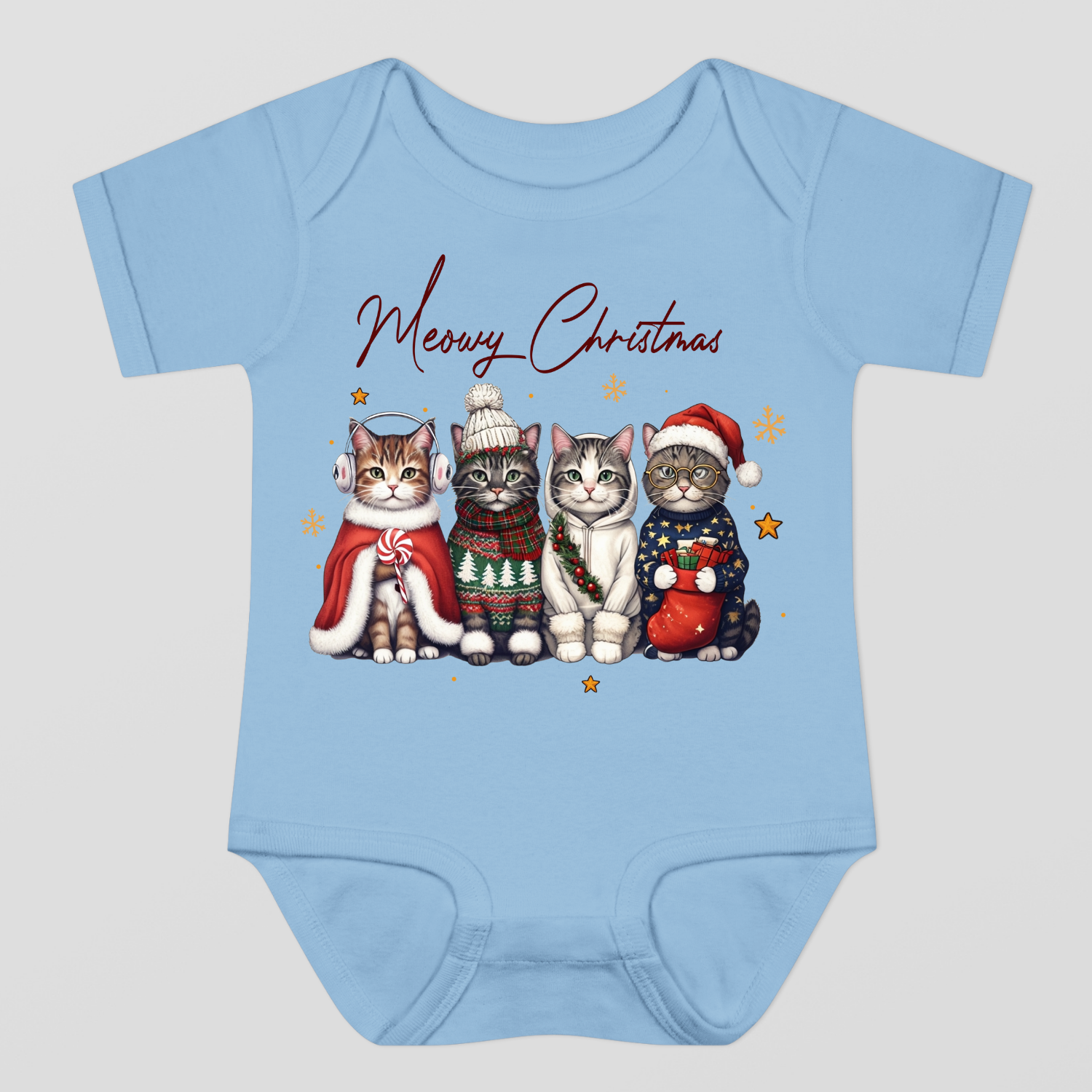 Meowy Christmas Baby Bodysuit