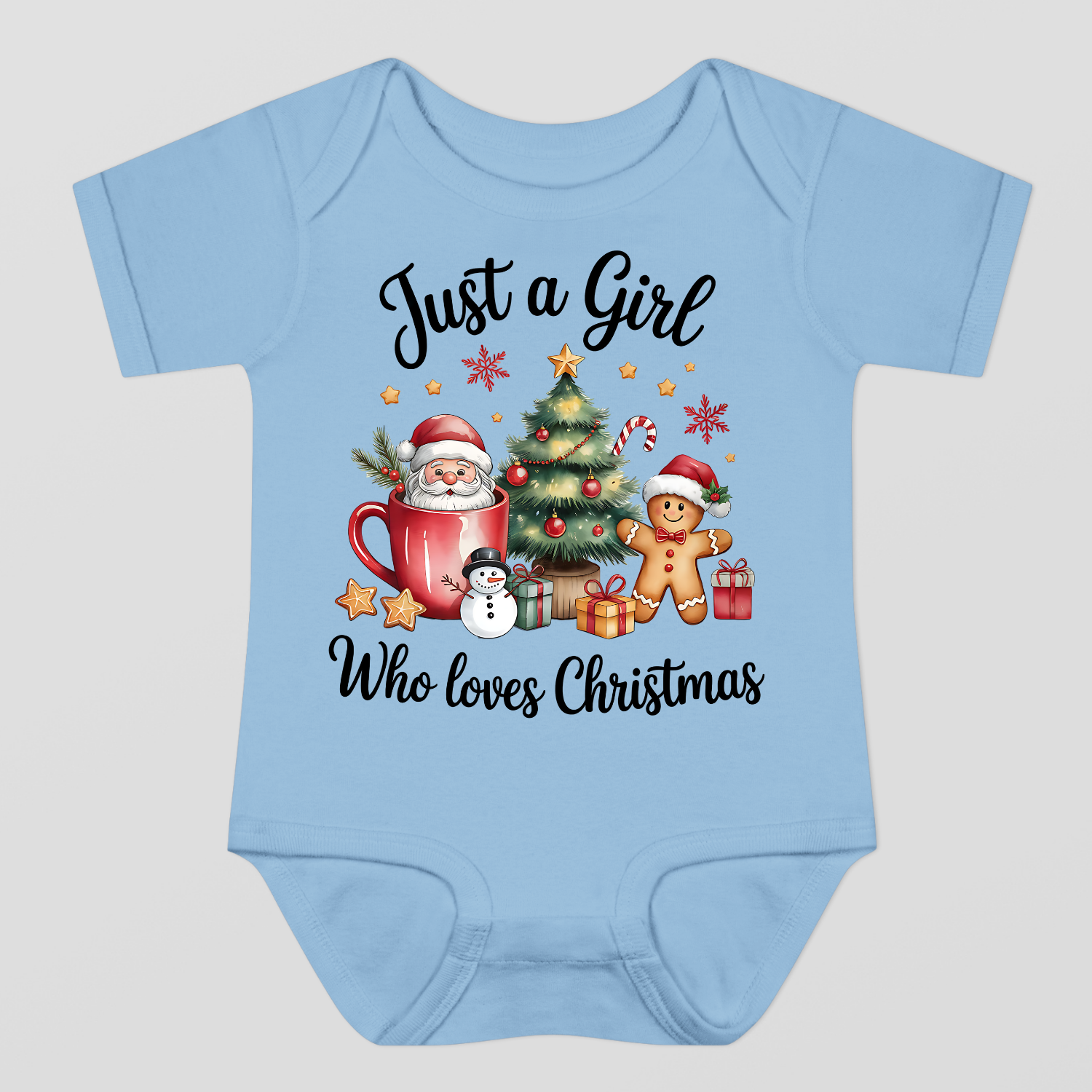 Just A Girl Who Loves Christmas Baby Bodysuit