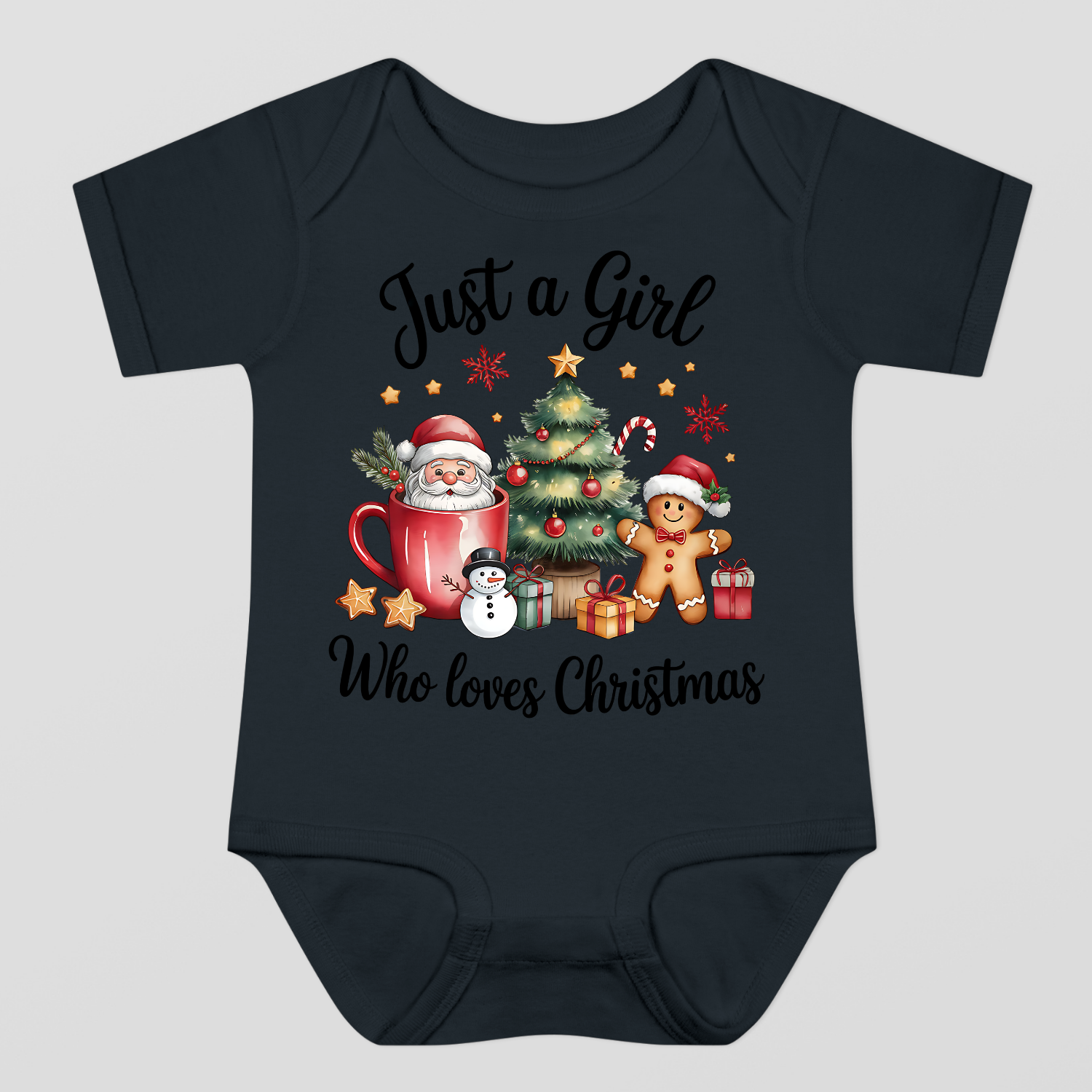 Just A Girl Who Loves Christmas Baby Bodysuit