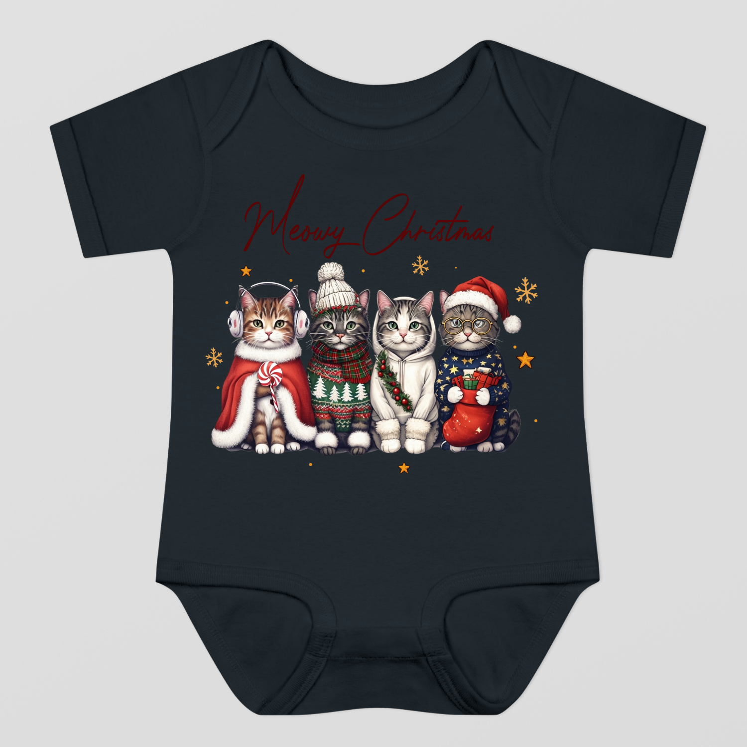 Meowy Christmas Baby Bodysuit