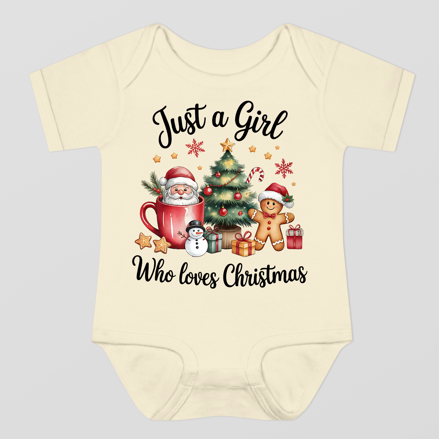Just A Girl Who Loves Christmas Baby Bodysuit