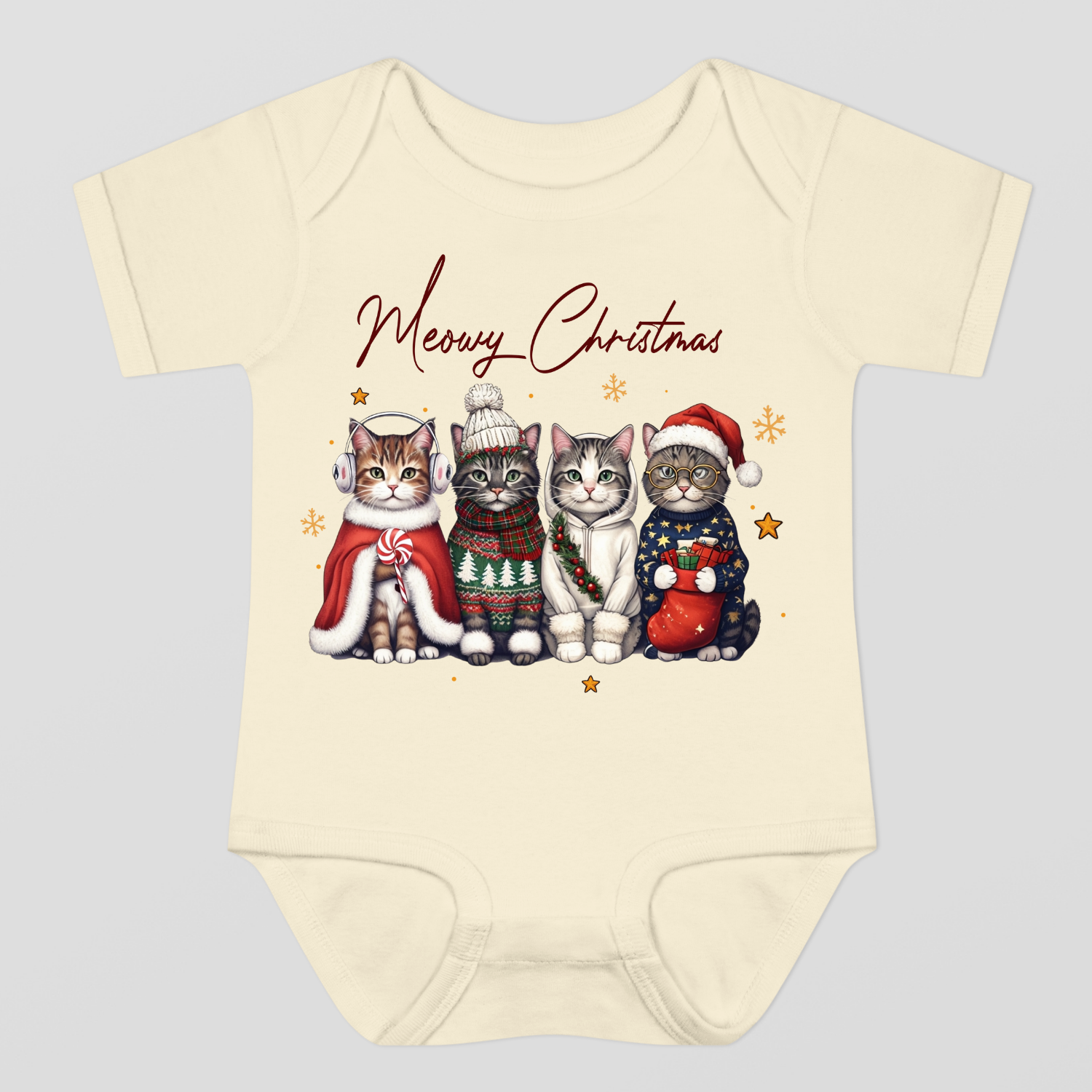 Meowy Christmas Baby Bodysuit