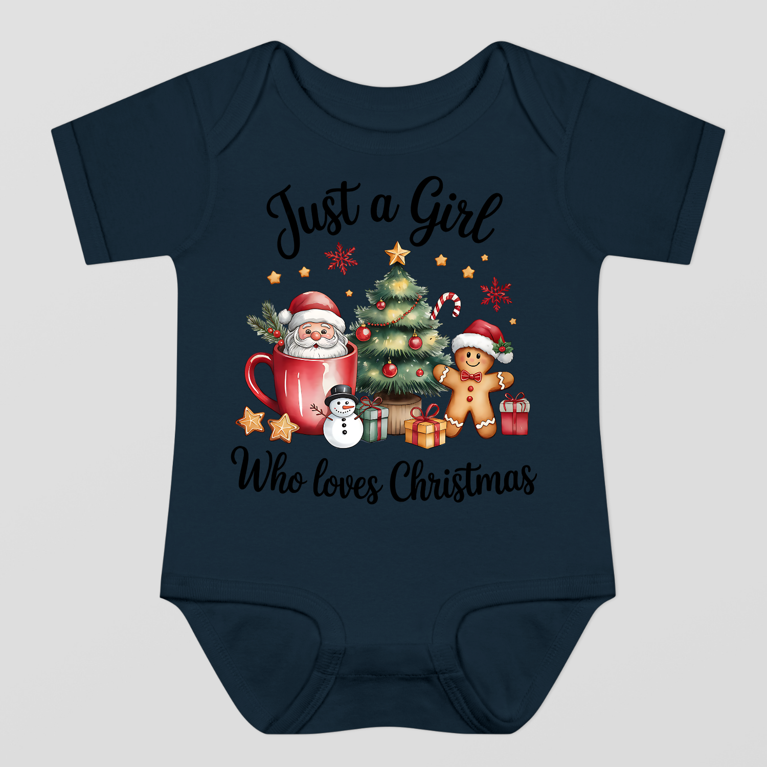 Just A Girl Who Loves Christmas Baby Bodysuit