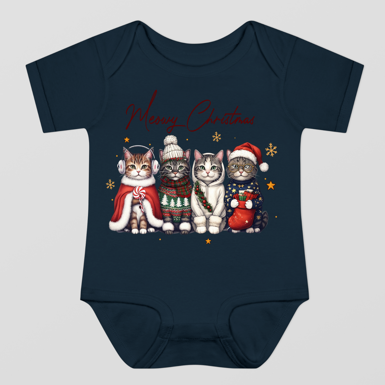 Meowy Christmas Baby Bodysuit