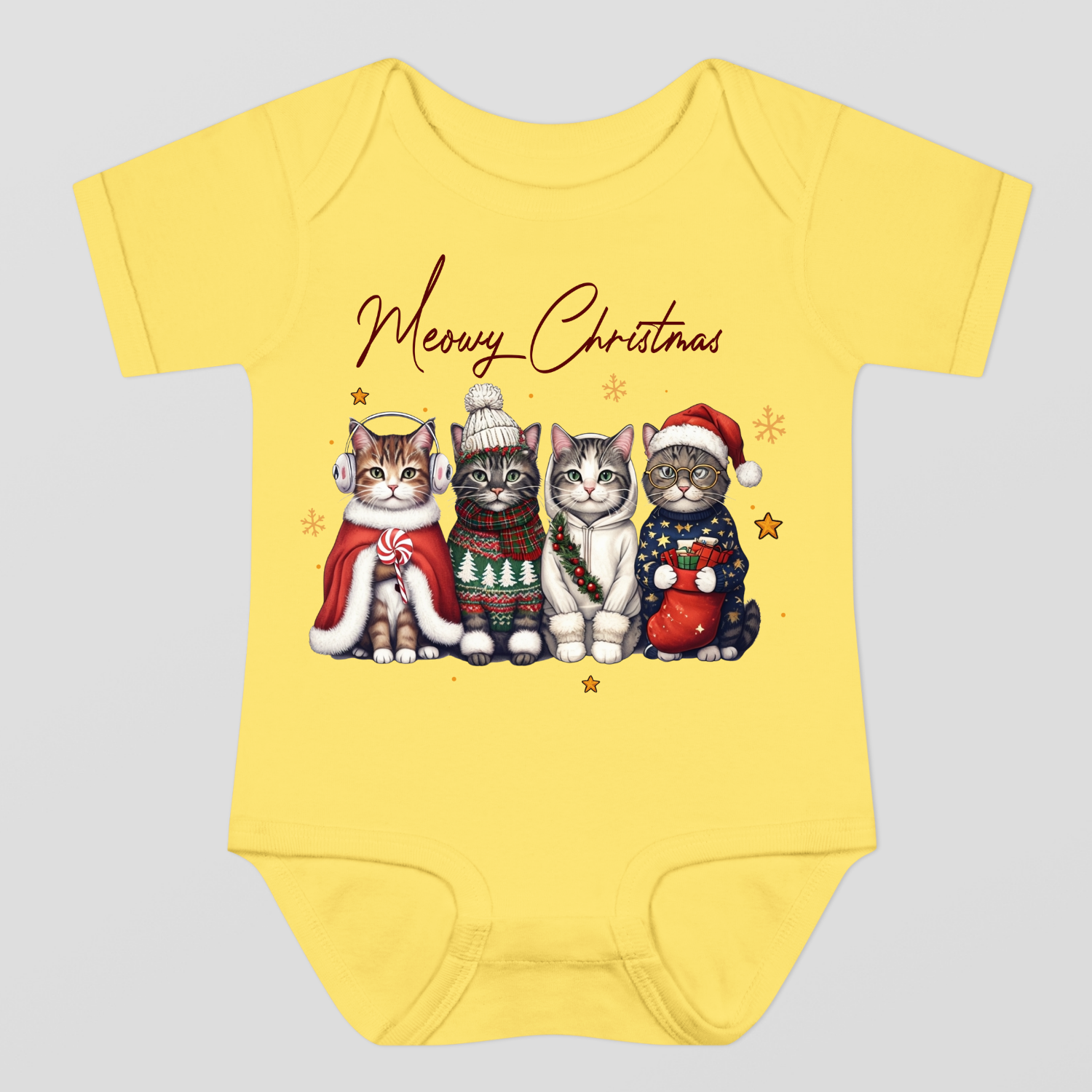 Meowy Christmas Baby Bodysuit