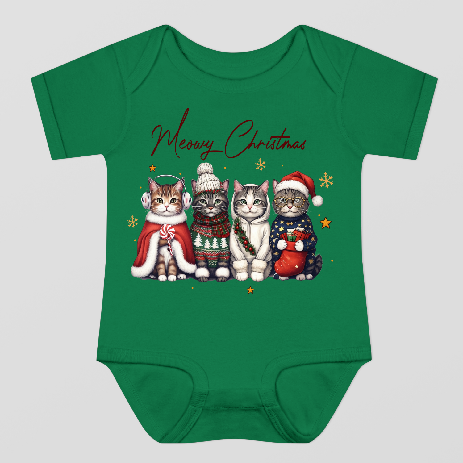 Meowy Christmas Baby Bodysuit