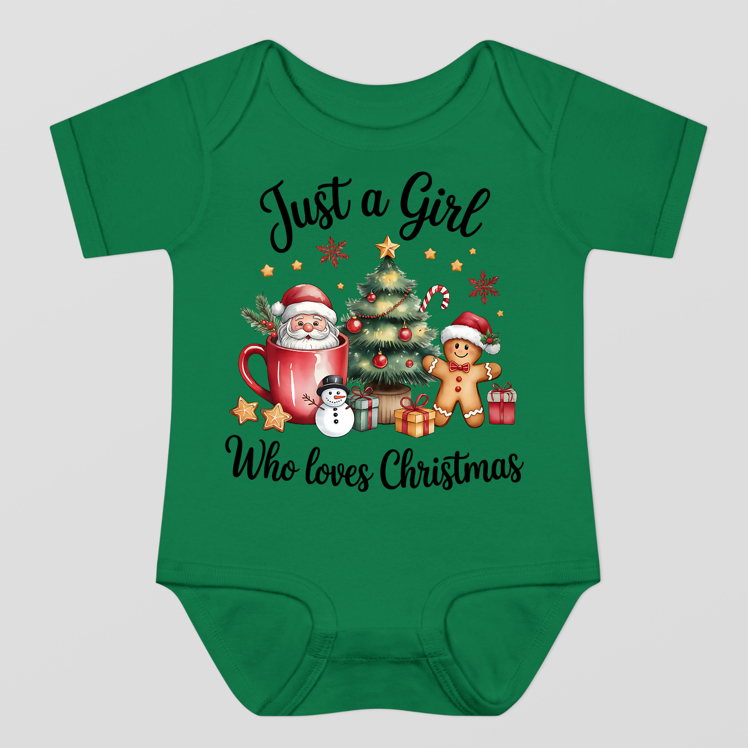 Just A Girl Who Loves Christmas Baby Bodysuit