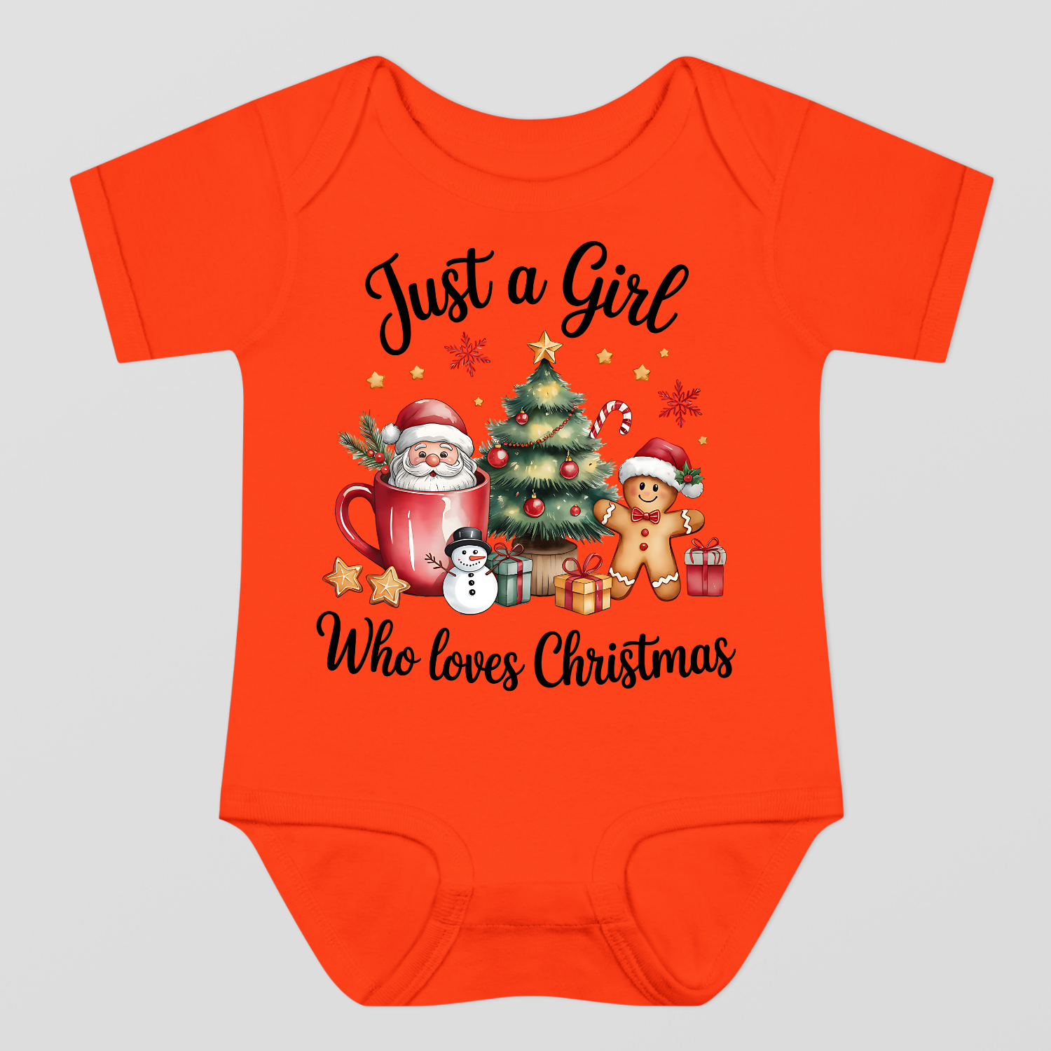 Just A Girl Who Loves Christmas Baby Bodysuit