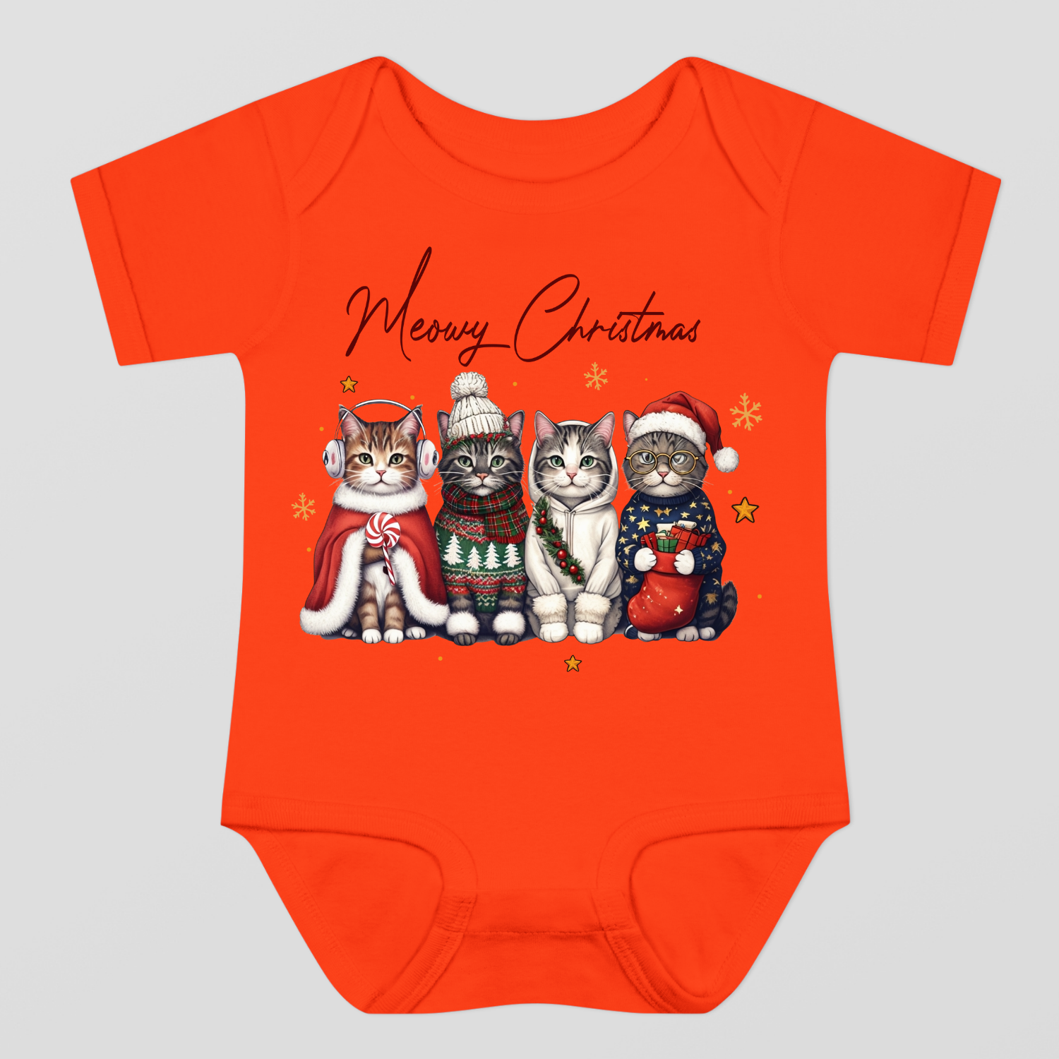Meowy Christmas Baby Bodysuit
