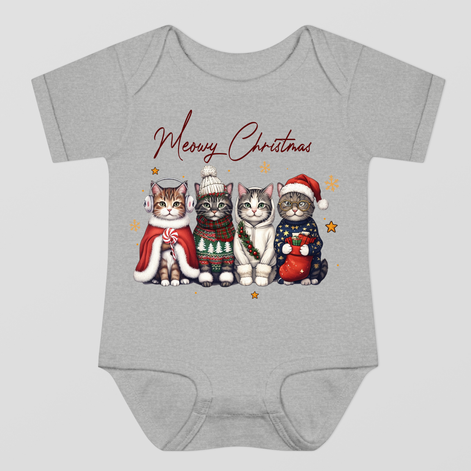 Meowy Christmas Baby Bodysuit