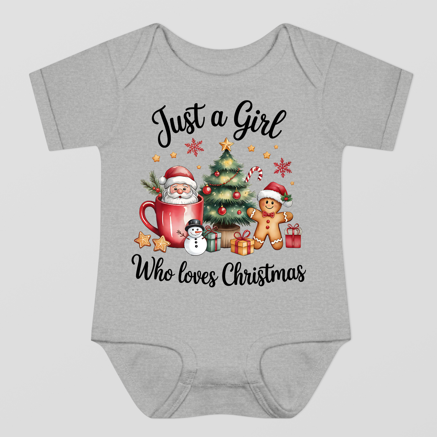 Just A Girl Who Loves Christmas Baby Bodysuit