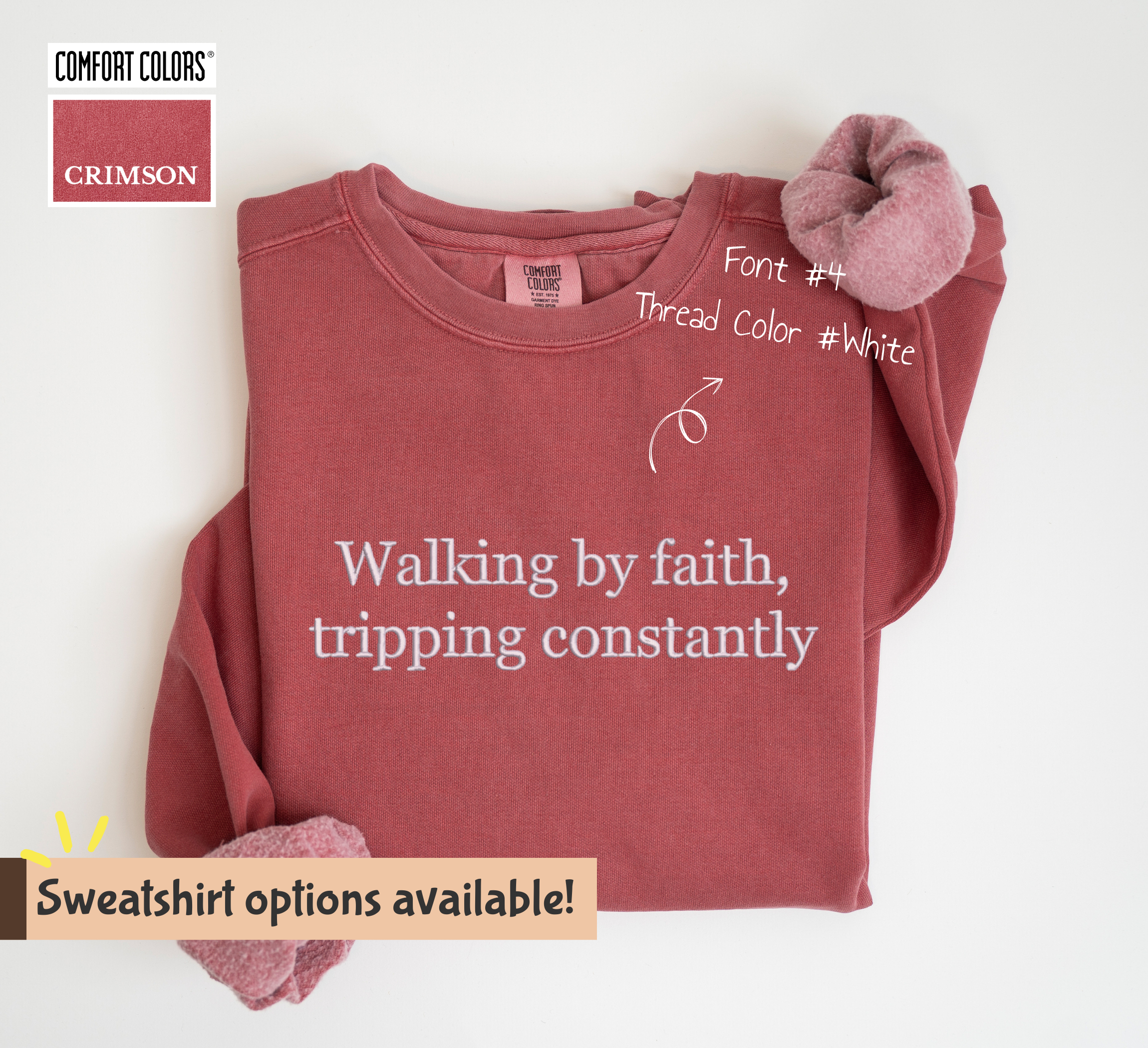 Comfort Colors Custom Text Sweatshirt
