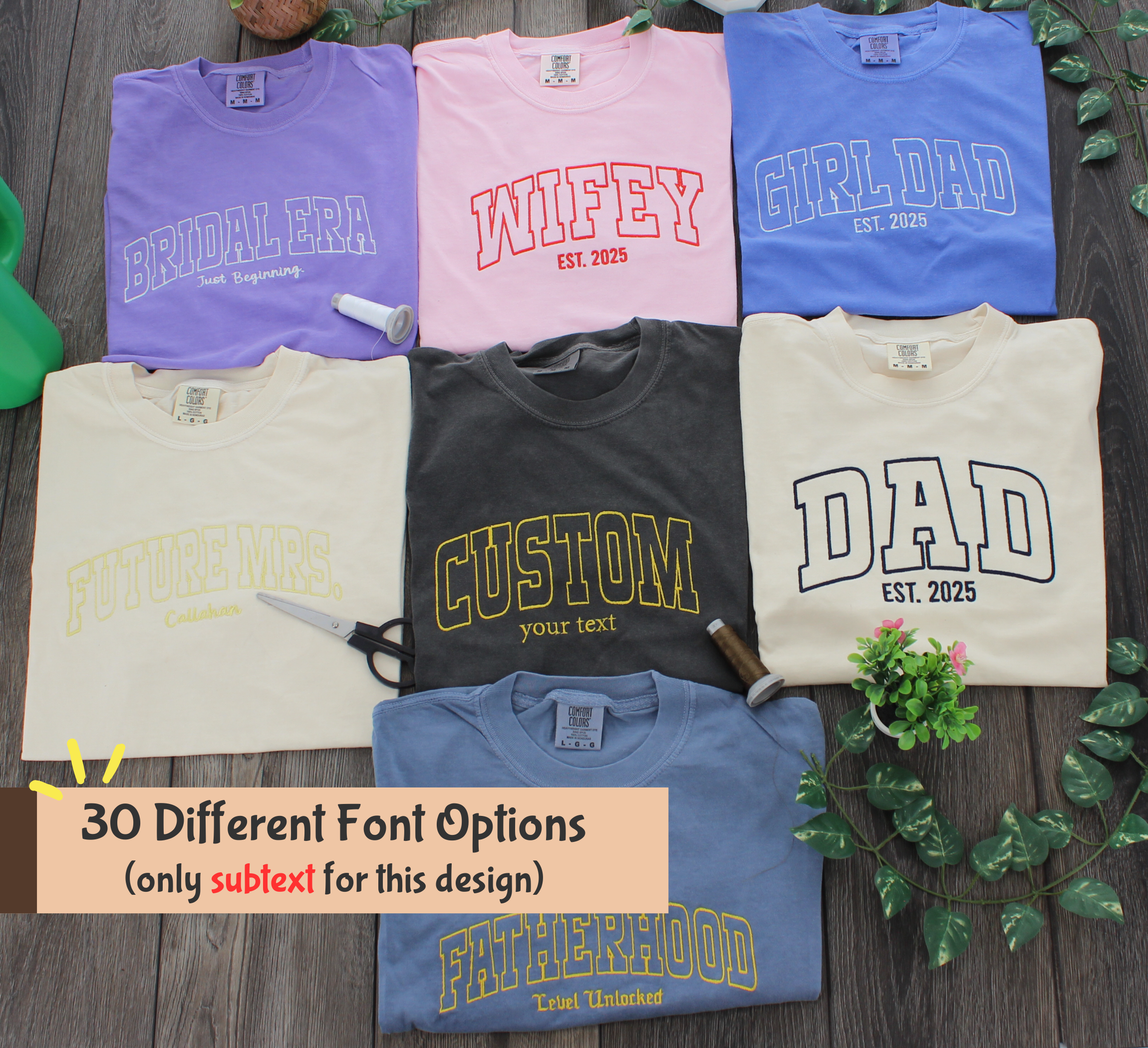 Comfort Colors Custom Varsity Text Sweatshirt