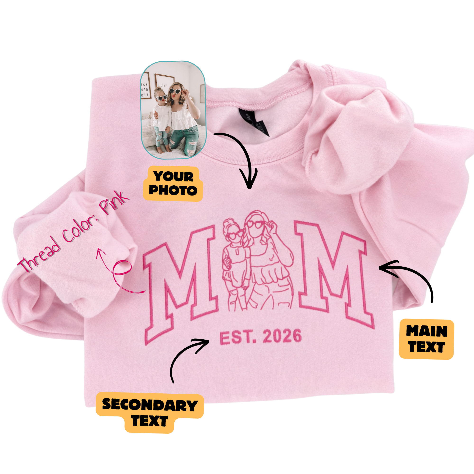 Custom Embroidered Mother's Day Sweatshirt