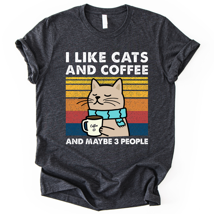 I Like Cats And Coffee And Maybe 3 People T-Shirt alternate view